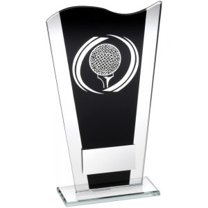 Black and Silver Glass Golf Award