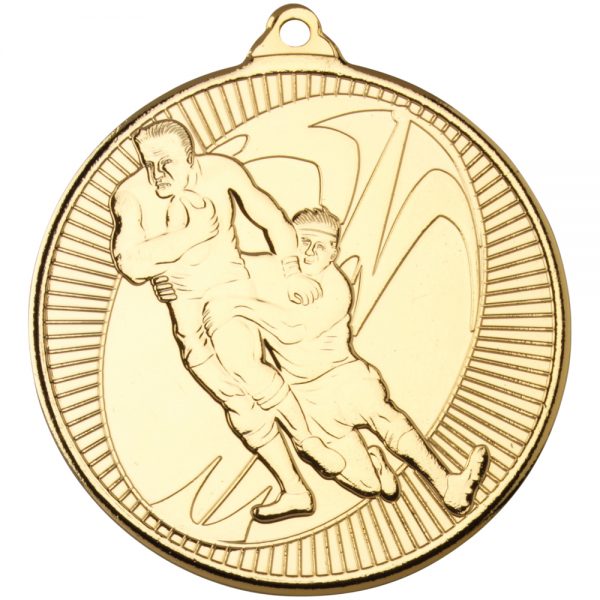 Gold Rugby Tackle Medal