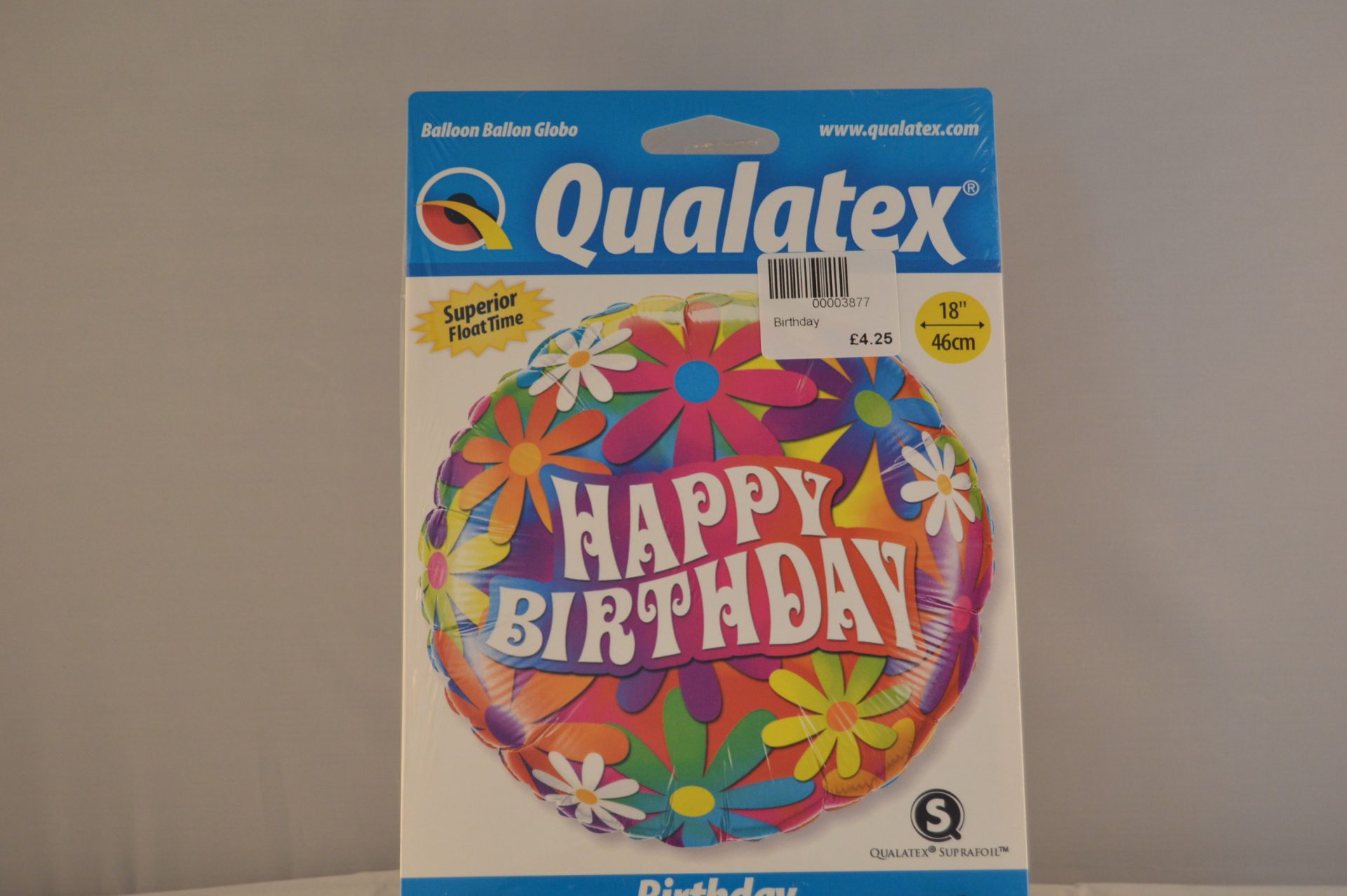 Happy Birthday Multi Coloured Flowery Helium Balloon