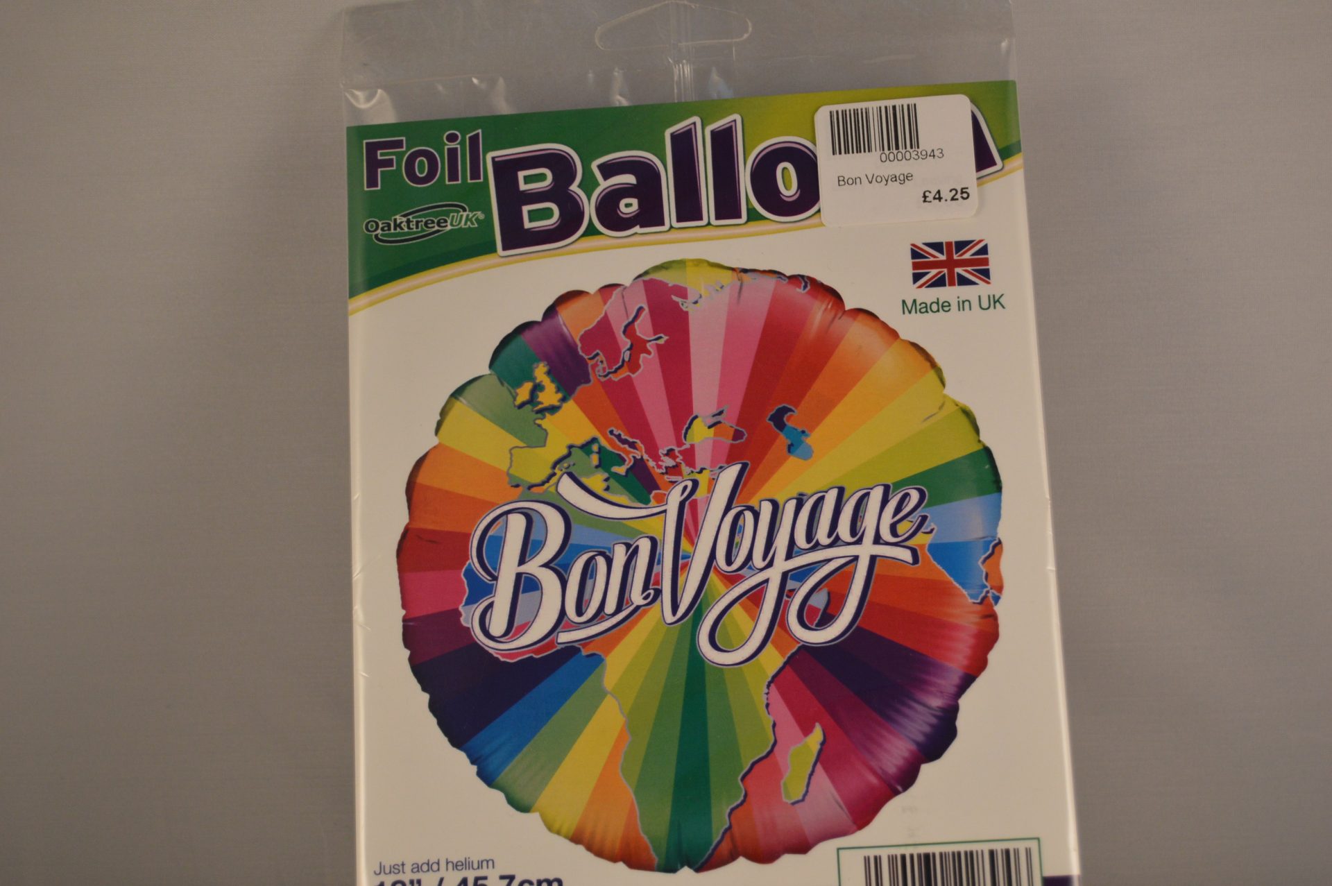 Bon Voyage, World Inspired Helium Balloon